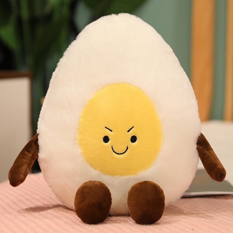 Ungiftige 38cm Kinder Spielzeugpuppe Niedliche Gekochte Ei Puppe Plüsch Heilende Spiegelei Weiches Plüschkissen Ornament
