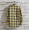 2023 Men's Plus Velvet Warm Plaid Shirt: Thick, Brushed, Slim Fit, Casual Korean Style.