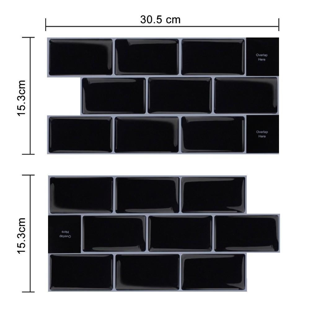 2 шт. Самоклеювальні кухонні шпалери Однотонні Водонепроникні Плитка для ванної Клейкі наклейки Потовщені Водонепроникні Наклейки для декору стін