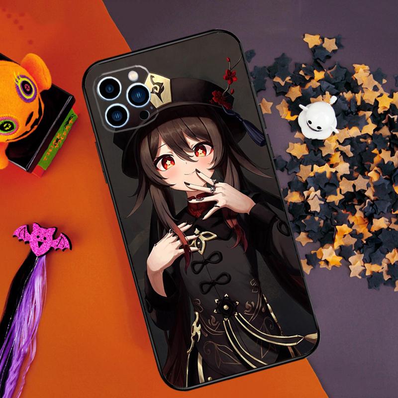 Genshin Impact Hu Tao Bumper Case For iPhone 16 15 14 Pro Max 11 12 13 Pro Max Mini XR 15 16 Plus 16e Phone Cover