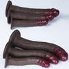 Coffee Black Extra Long Snake Shape Silicone Dildo, Dual Density Soft Skin Feel, Flexible Curved Design, 3 Sizes, Up To 35cm, Discreet Packaging