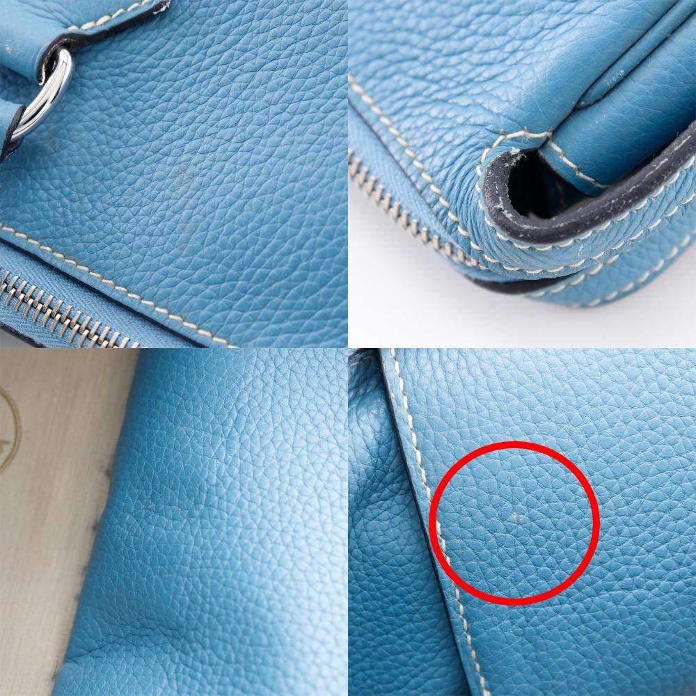 Hermes Atlas 42 Tote Bag Boston Bag Blue Gene SilverHardware Taurillon Clemence Unisex Used