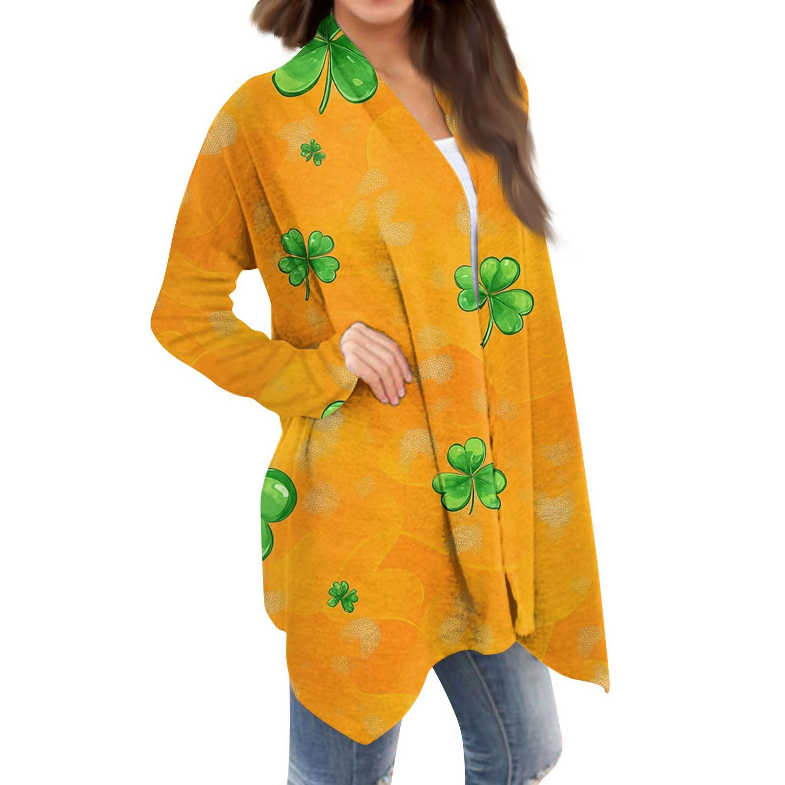 

Жіноча модна повсякденна різдвяна куртка з кардиганом середньої довжини S помаранчевий