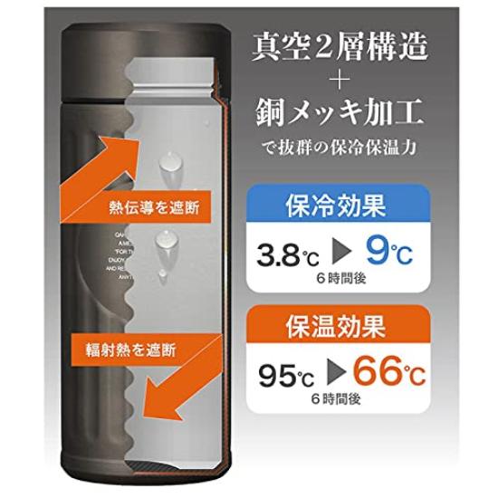 CB JAPAN Water Bottle Graphite Gray 420ml Direct Drinking Antibacterial QAHWA Coffee Bottle Double-Layer Vacuum-Sealed