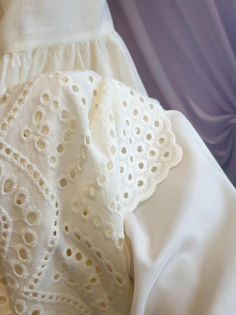 2026 Spring French Style Elastic Waist Lace A-line Skirt for Women