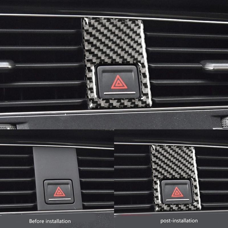 Stylish Easy To Apply Carbon Fiber Warning Light Decoration Stickers Suitable for Golf 7 Interior Enhancement Protection
