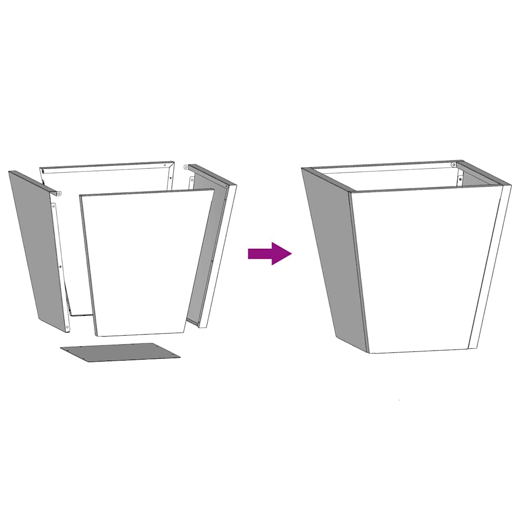 White Plant Pot 30x30x30 Cm Steel