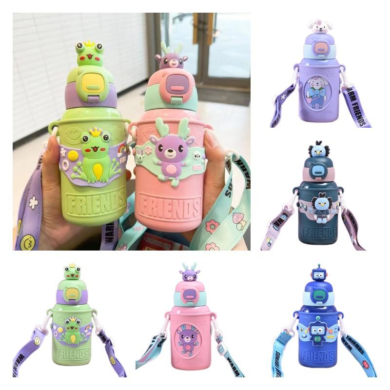 Pattern Cartoon 450ml Children Stainless Steel Insulated Cup Sippy Cup Kids Gift