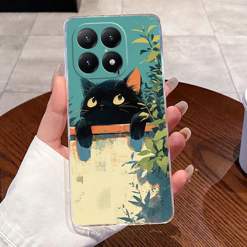 For Xiaomi 15T Case Aesthetic Fashion Cute Cat Astronaut Soft Silicone TPU Back Cover For Xiaomi 15T Pro Transparent Phone Case