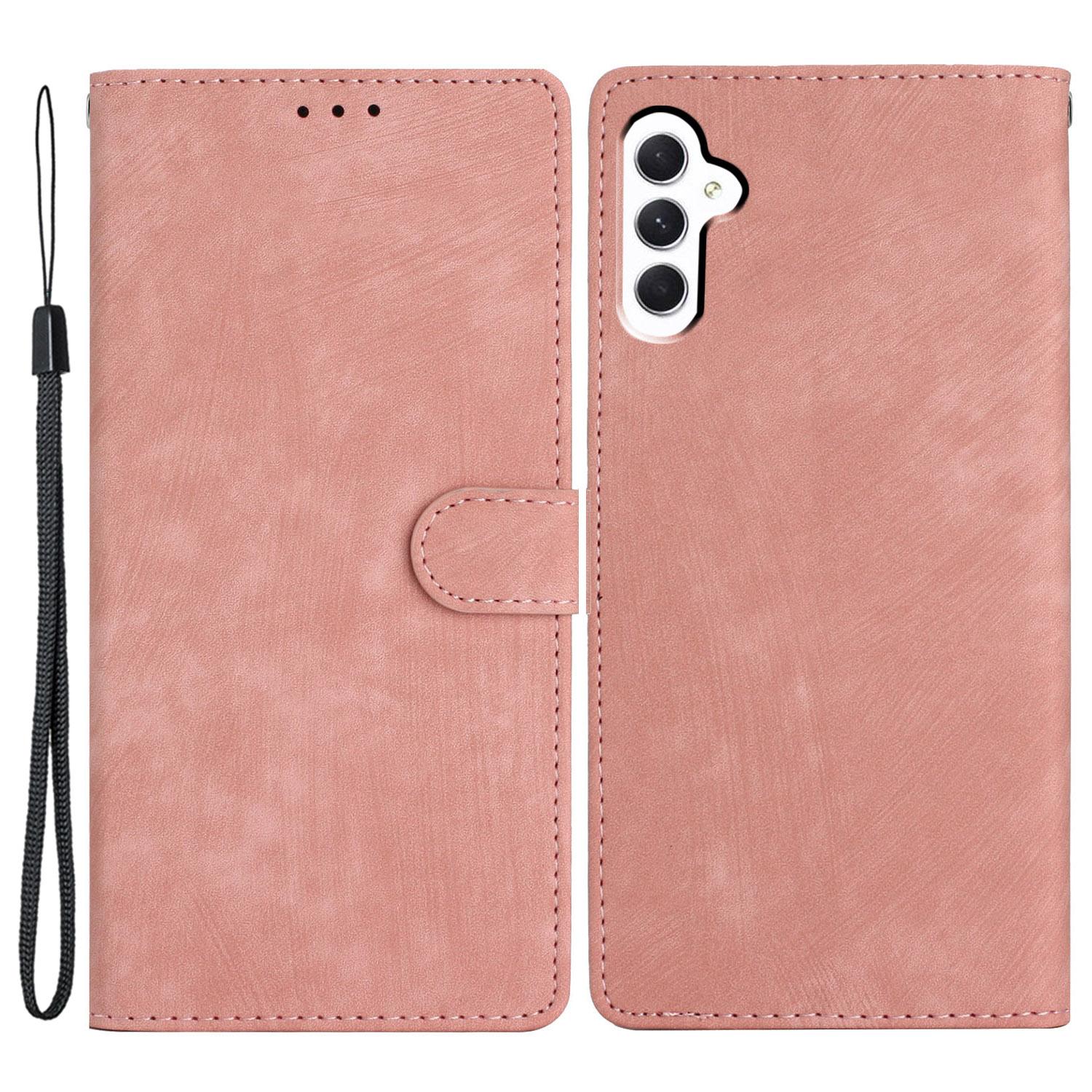 

For Samsung Galaxy A16 5G/A16 4G Case with Card Clots Skin-Touch PU Leather Phone Cover Stand Rose Gold