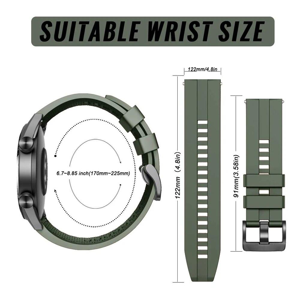 20 mm 22 mm klokkerem for Samsung Galaxy watch 5/pro/4/classic/Active 2 Silicone Sport armbånd huawei watch gt 3-pro-2-2e strap