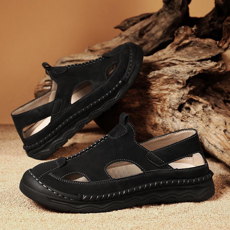 Baotou Slippers Men's 2025 New Outdoor Beach Sandals Men's Trendy Men's Shoes Sewn Men's Shoes