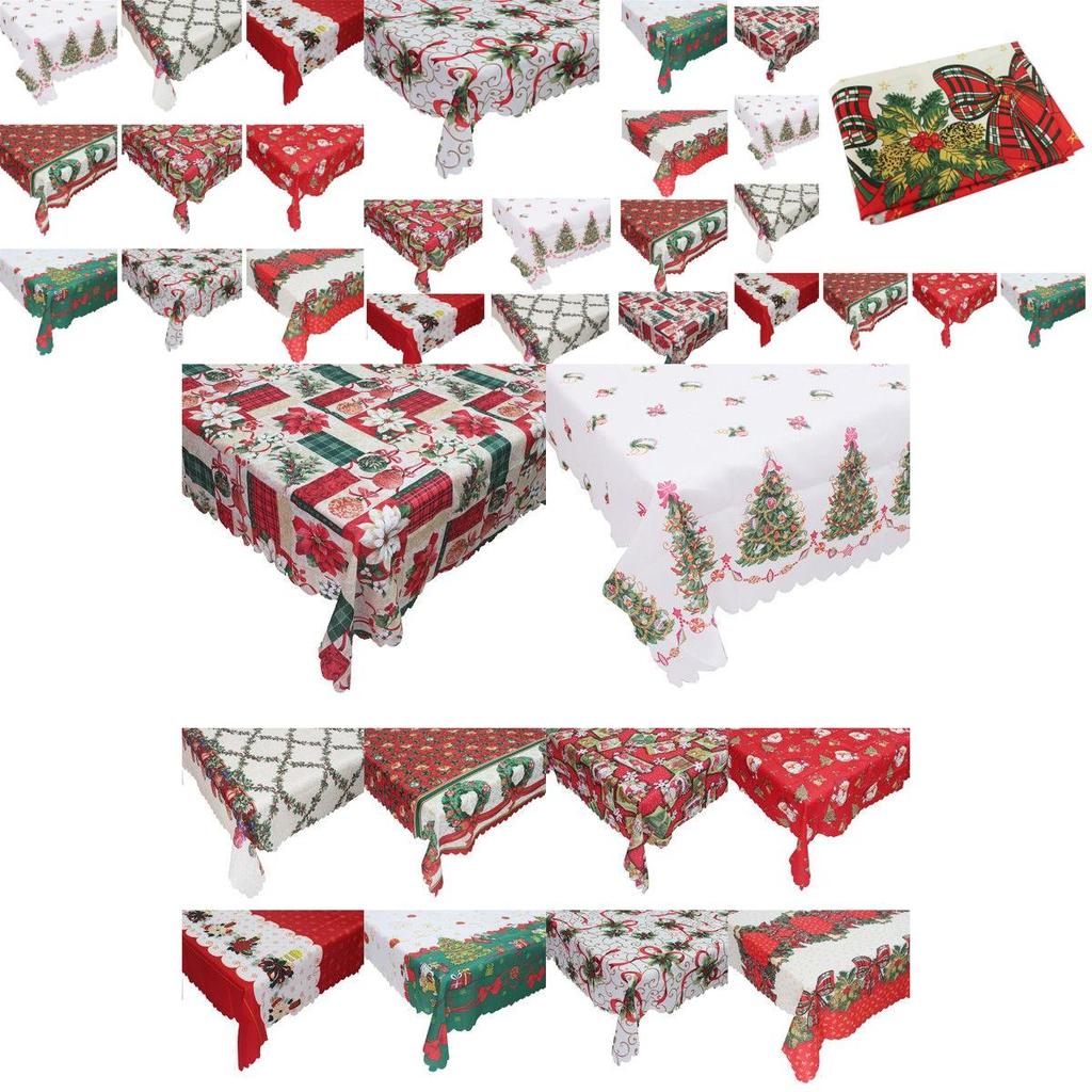 Fashionable Christmas Tablecloth Rectangular Polyester Holiday Home Decoration 150x180cm