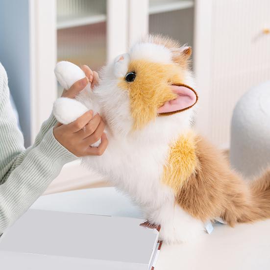 Yousheng Realistic Siamese Cat Plush Toy with Sound Lifelike Kitten Stuffed Animal Doll Meowing Interactive Cat Decor