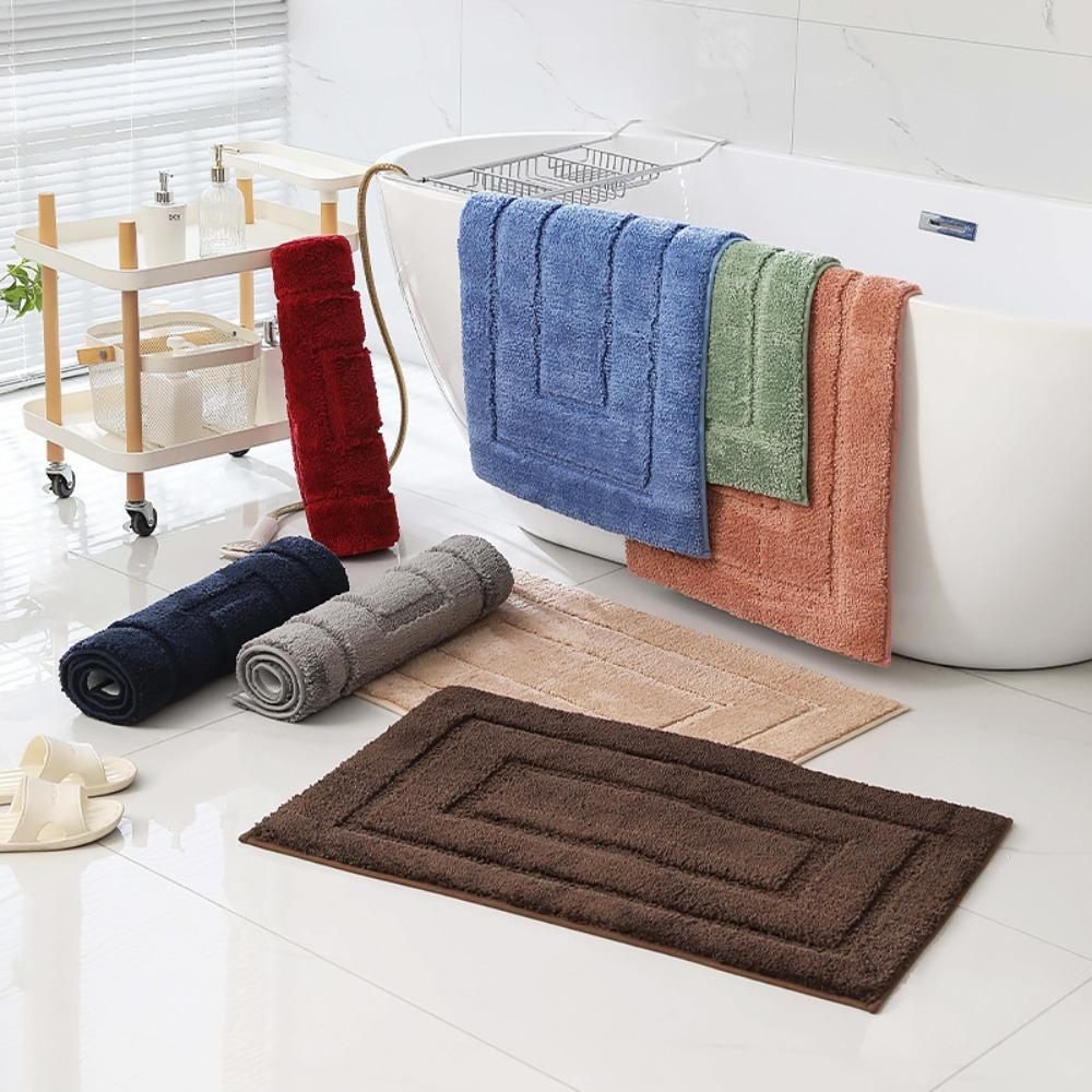 Circular Jacquard Bathroom Cashmere Thickening Mat Bath Non-slip Carpets In Wash Basin Bathtub  Floor Rug Shower Room Doormat Memory Foam 3D Pad