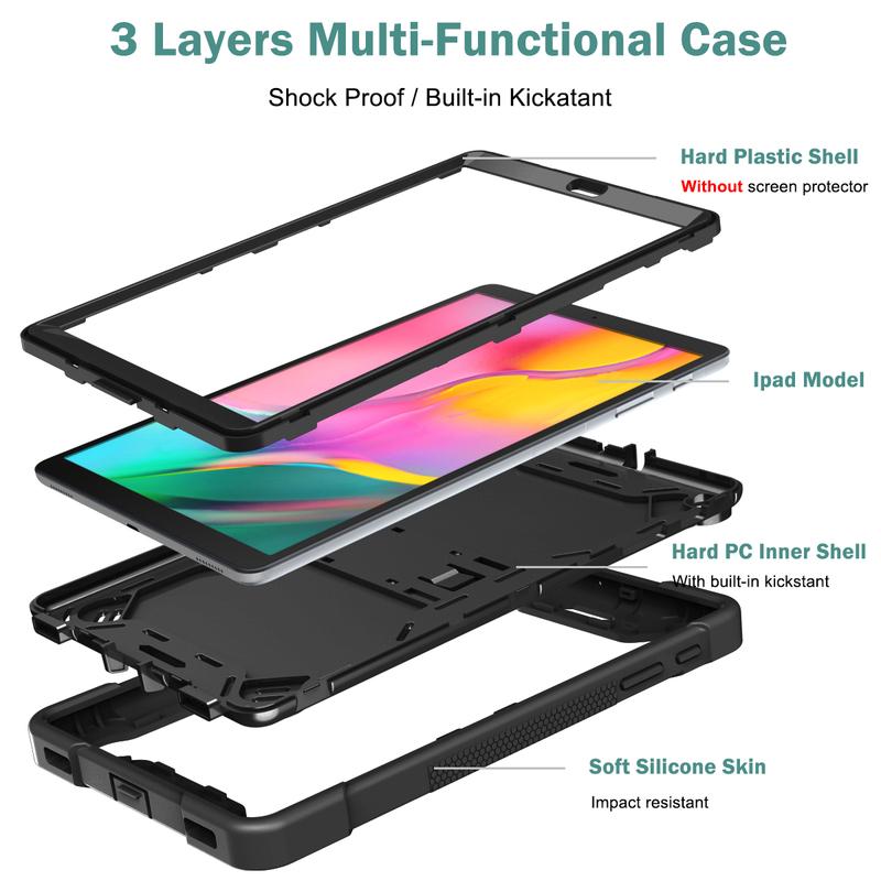 For Samsung Galaxy Tab A 8.0 A7 S6 lite A8 A9 S7/S8/S9 FE/Plus Ultra S11 A9 A11+ Case Kids Safe Armor Shockproof Hard PC Silicon Hybrid Stand Tablet