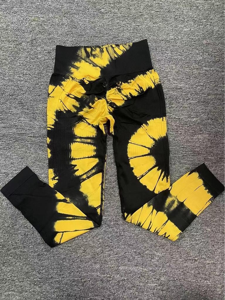Tie-Dyed High Waist Yoga Pants - Breathable, Hip-Enhancing Fitness Leggings for Women