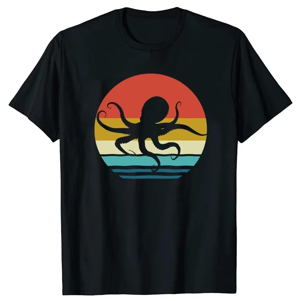 

Funny Vintage Retro Ocean OctopusT Shirts Summer Graphic Streetwear Short Sleeve Birthday Gifts T-shirt Mens Clothing XXXXXL чёрный