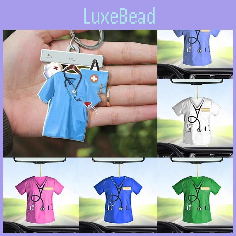 Adorable Nurse Uniform Design Acrylic Car Hanging Ornament Keychain Christmas Gift