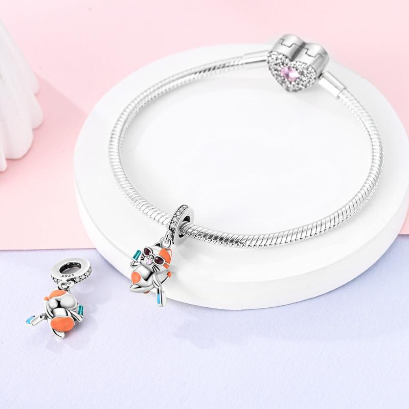 Copper Color Luminous Elf Cute Vacation Cat Mysterious Butterfly Charms Beads Fit Qikaola Original Bracelets Diy Jewelry