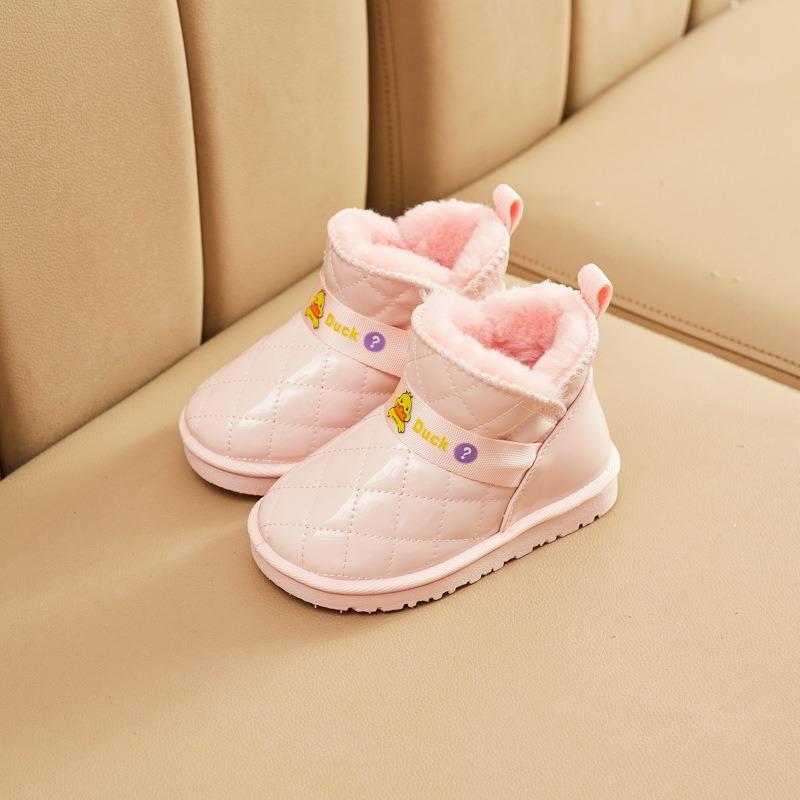 Bottes de neige pour enfants Bottes d'hiver pour filles nouvelles chaussures en coton imperméables et en velours bottes pour enfants chaussures d'hiver pour hommes