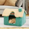 Foldable Pet House Semi Enclosed Cat House Winter Warmer Pet Bed House for Small Dogs Cats Puppy Kitten Shelter Cave