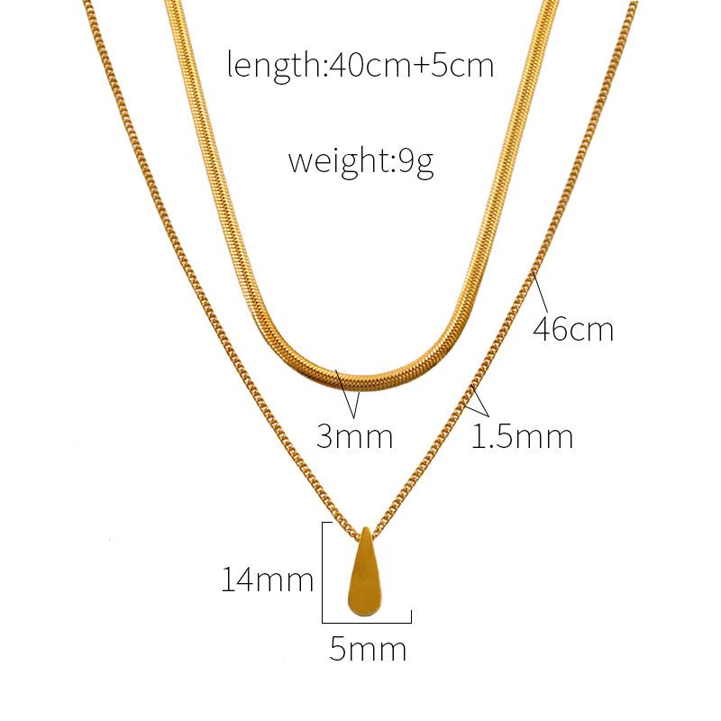 

Double-Layer Water Drop Pendant, Popular Titanium Steel Necklace, Niche Light Luxury, High-End Women S Collarbone Chain