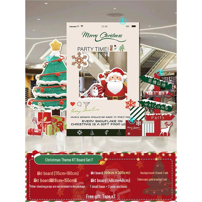 Festliche Weihnachtsszene Anordnung: Einkaufszentrum Event Dekoration mit Ballonkunst und Hintergrund