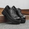 Shoes for Men British Style Thick Sole Casual Derby Shoes High Quality Fashion Comfor Platform Mans Leather Shoes