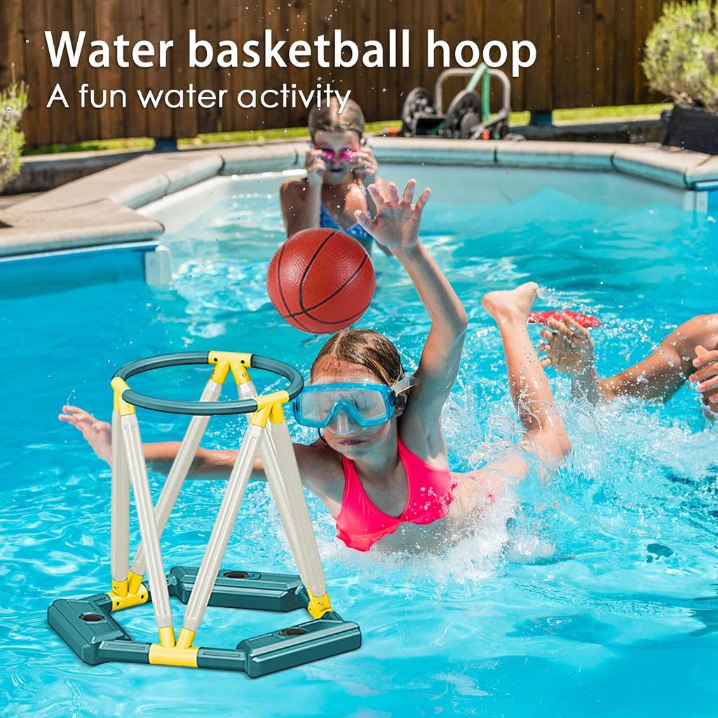 Pool Toys Basketball Hoop Floating: Stable Water & Easy Set Up , Toy Games Fits Family Party Backyard Kids Adults Ages 3-12