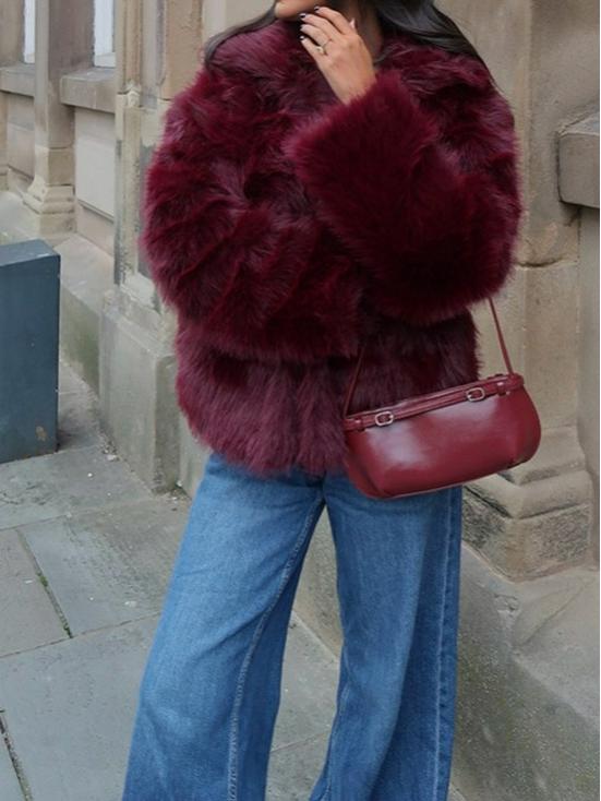 2024 European & American Women's Faux Fox Fur Long Sleeve Coat - Elegant, Fashionable Autumn/Winter Outerwear