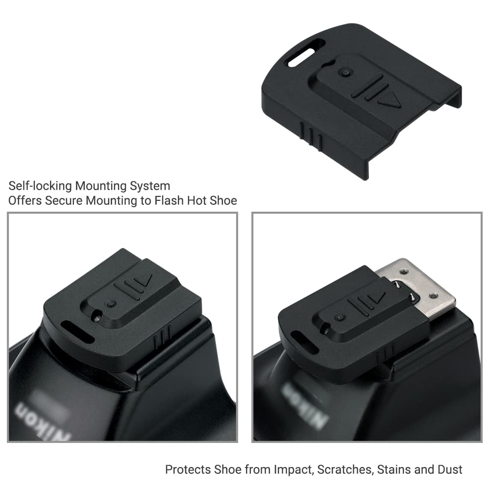 JJC Hot Shoe for Nikon Speedlites and Protective Flash Shoe Caps 2-Pack Covers/Caps SB-300, SB-400, SB-500, SB-600 Flashes,