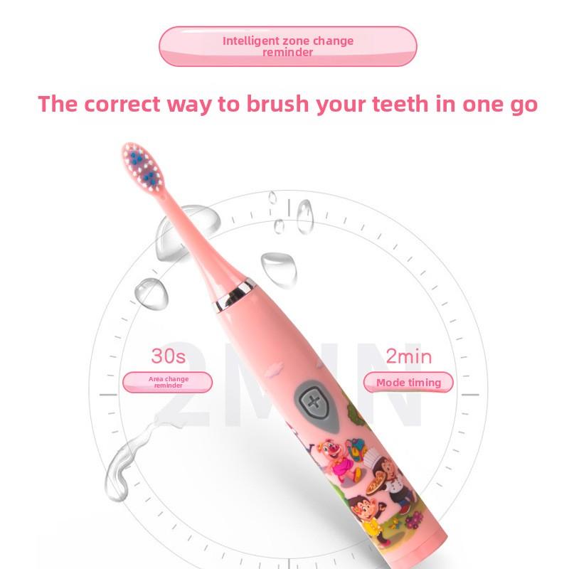 Elektryczna szczoteczka do zębów Model dla dzieci, Wodoodporna Mała główka Miękkie włosie Elektryczna szczoteczka do zębów Model na baterie Uruchamianie jednym kliknięciem Elektryczna