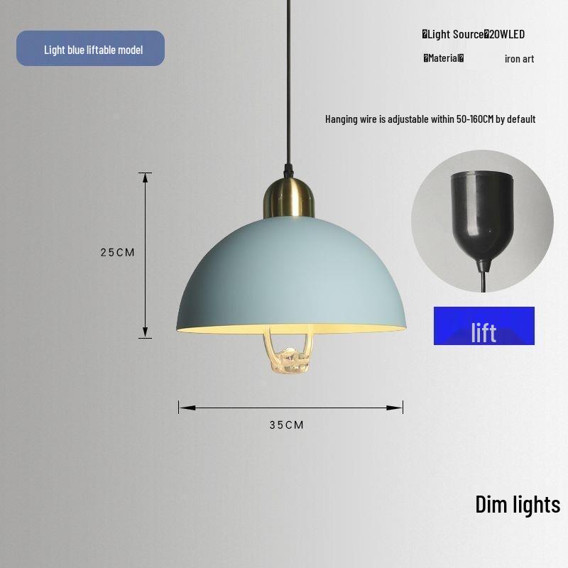 Modern Minimalist Telescopic Macaron Chandelier for Dining, Card, Mahjong, or Study Rooms