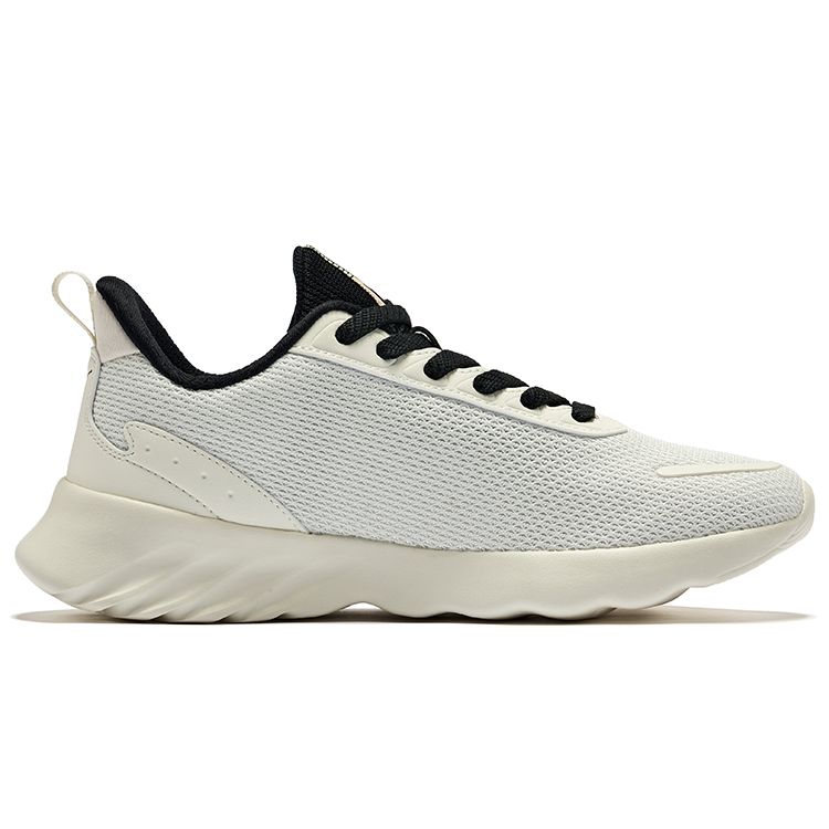 Hongxing Erke Simple Comfortable Shock Absorbing Wear Resistant Low Top Running Shoes Women Sneaker Rubber-Bud-White Peach 12123103217-003