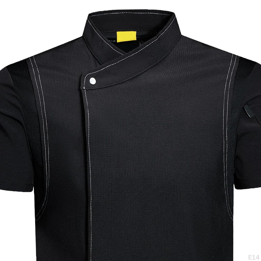 Chef Coat Jacket Short Sleeve Catering Shirt Breathable Workwear Cooking Clothes Apparel Uniform for