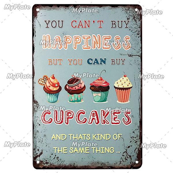 Cupcake Vintage Tin Sign Metal Sign Decorative Plaque Wall Decor Man Cave Club Decoration