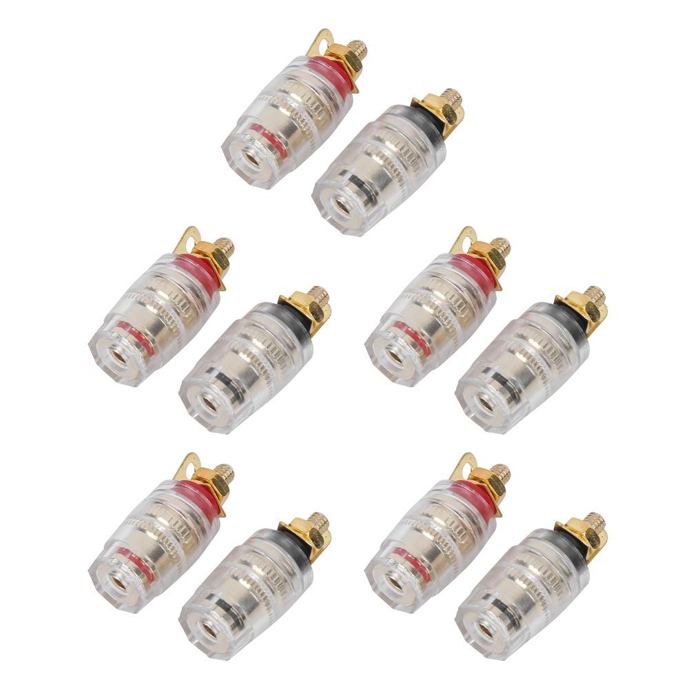 10Pcs Copper-gold Plated Speaker Terminal Binding Post Banana Jack Connector Socket Audio Systems