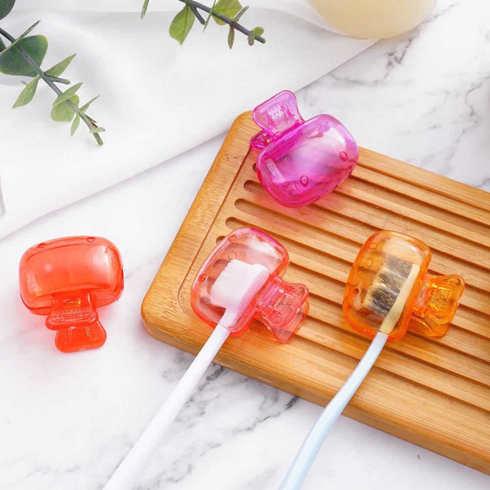 4PCS Portable Toothbrush Head Covers Clips Plastic Dustproof Protector Cap Brush Pod Case Plastic Clip For Household Travel