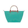 New LONGCHAMP Le Pliage Cow Leather Trim Dumpling Bag Handbag Medium Women's Blue 1623089P70