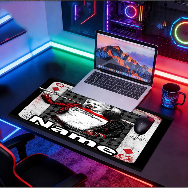 Custom Name Personalized Superhero Pattern Mousepad, Laptop PC Desk Mat, Decorative Desk Mat for Home Keyboard Pad Gift