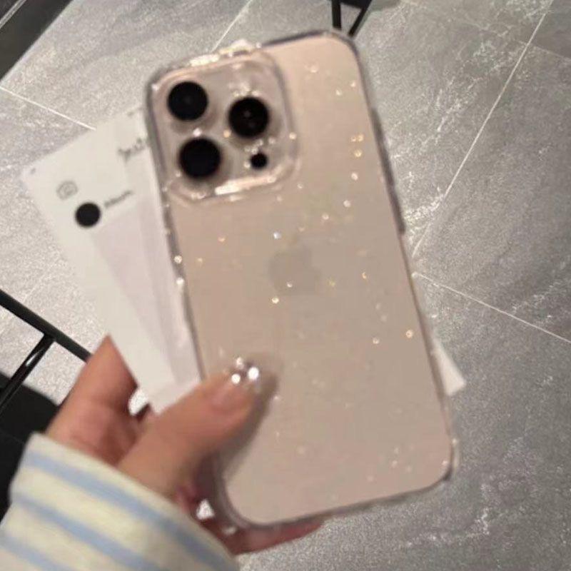 Soft Glitter Transparent Phone Case For iPhone 16 15 14 13 12 11 Pro X XS XR Max 8 7 Plus Shockproof Silicone Clear Bumper Cover
