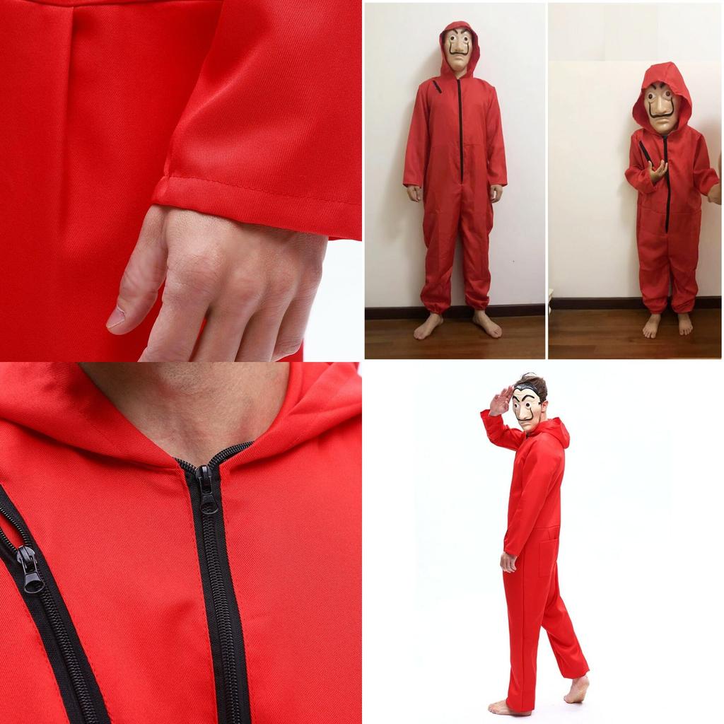 Lightweight Salvador Dali Money Heist La Casa De Papel Costume And Mask Set