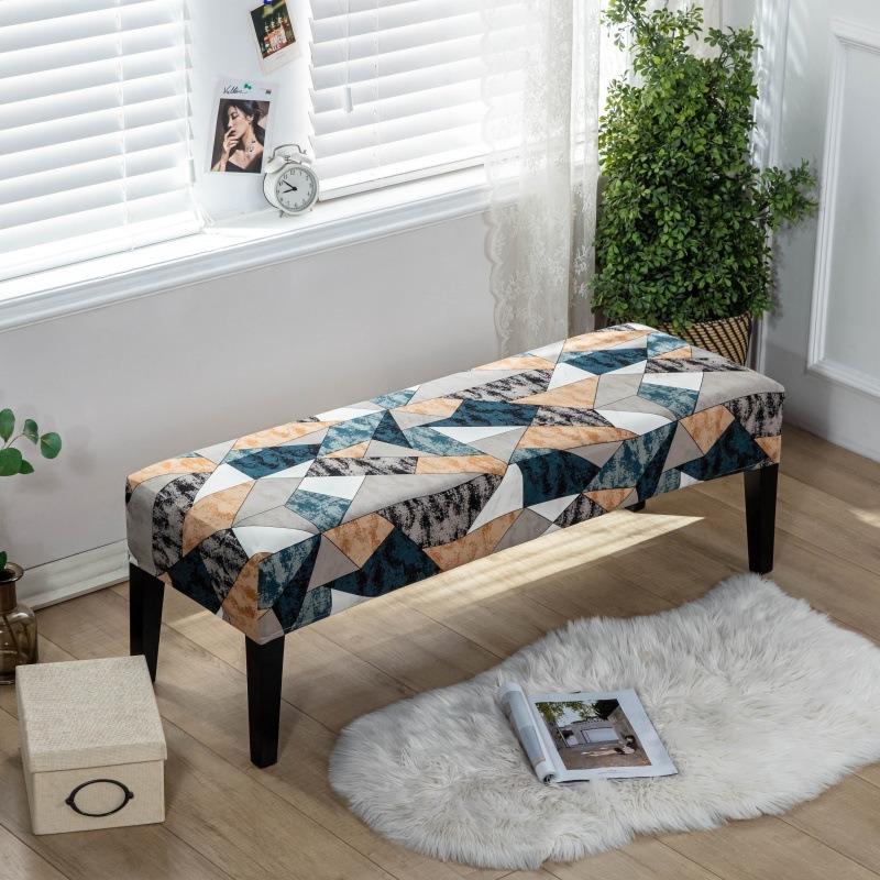 1Pc Long Bench Cover Stretch Polyester Removable Washable Anti-Dirty Piano Stool Chair Covers Living Room Bedroom Seat Protector