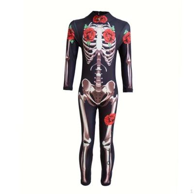 Halloween Skeleton Costume Creative Bone Jumpsuit for Women Girls Adults Child