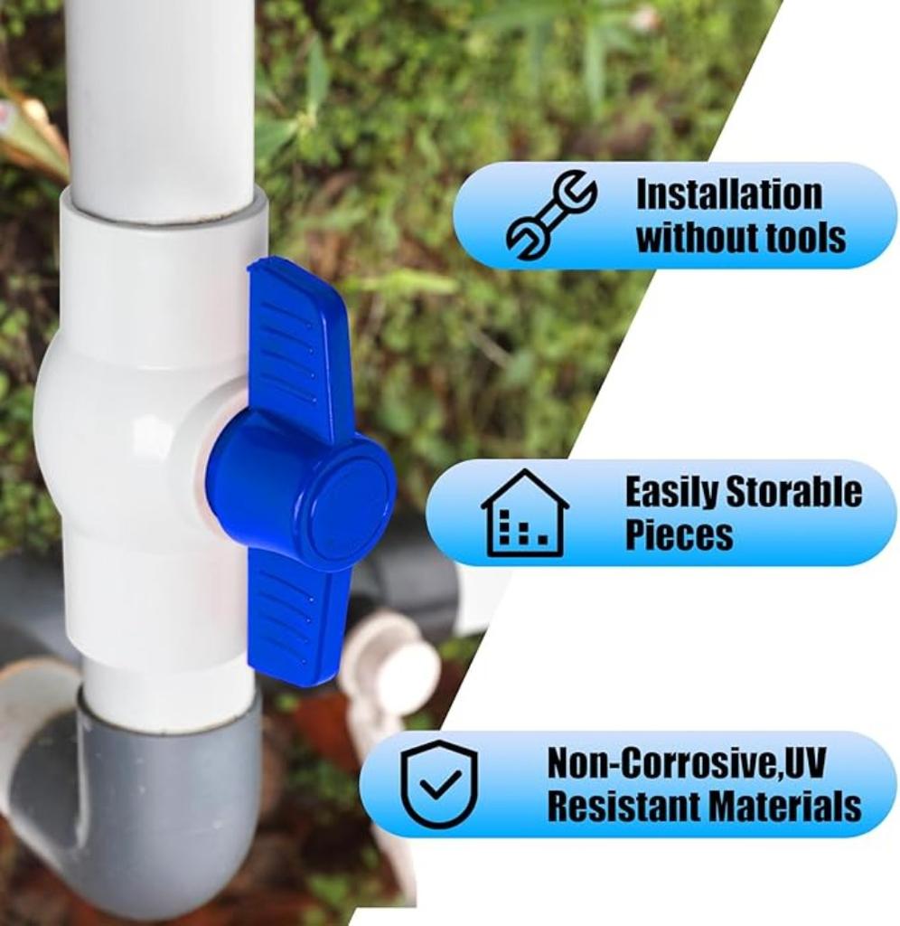 1Pc ID 20/25/32/40mm Ball Valve Grey PVC Material Garden Water Pipe Fittings Valve Switch Connection Adapter