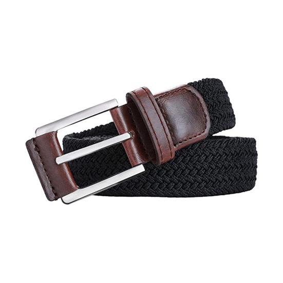 Men Casual Belt Canvas Woven Braided Web Belt Stretch Waist Casual Outdoor Work