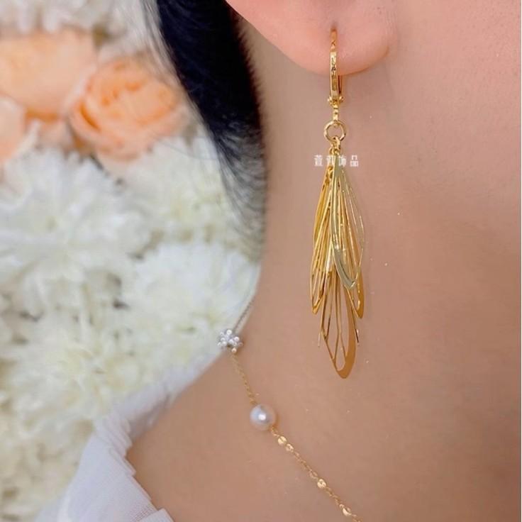 New Chinese Style Long Tassel Wings with Simple and Niche Design, Mosquito Coil, Ear Clip, Earring for Women
