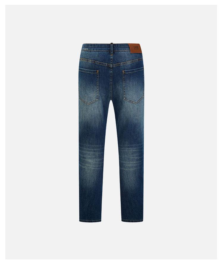 Classic, minimalist, personalized, polished white: Spring washed solid color basic micro elastic pants men's jeans