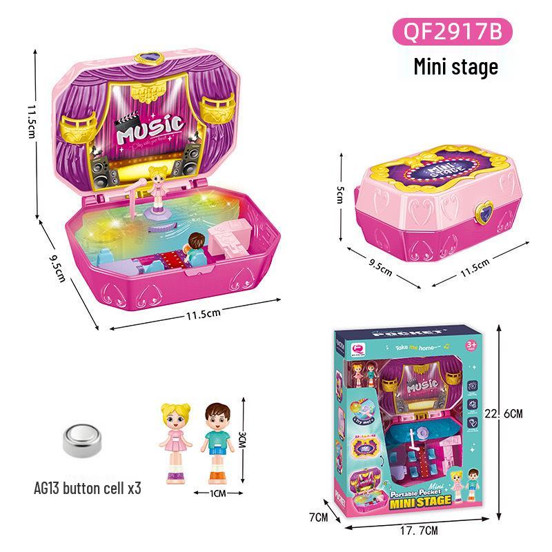 

Сменный Городской Коттедж Игровой Домик для Девочек - Мини Сундук с Сокровищами Модель Детского Замка